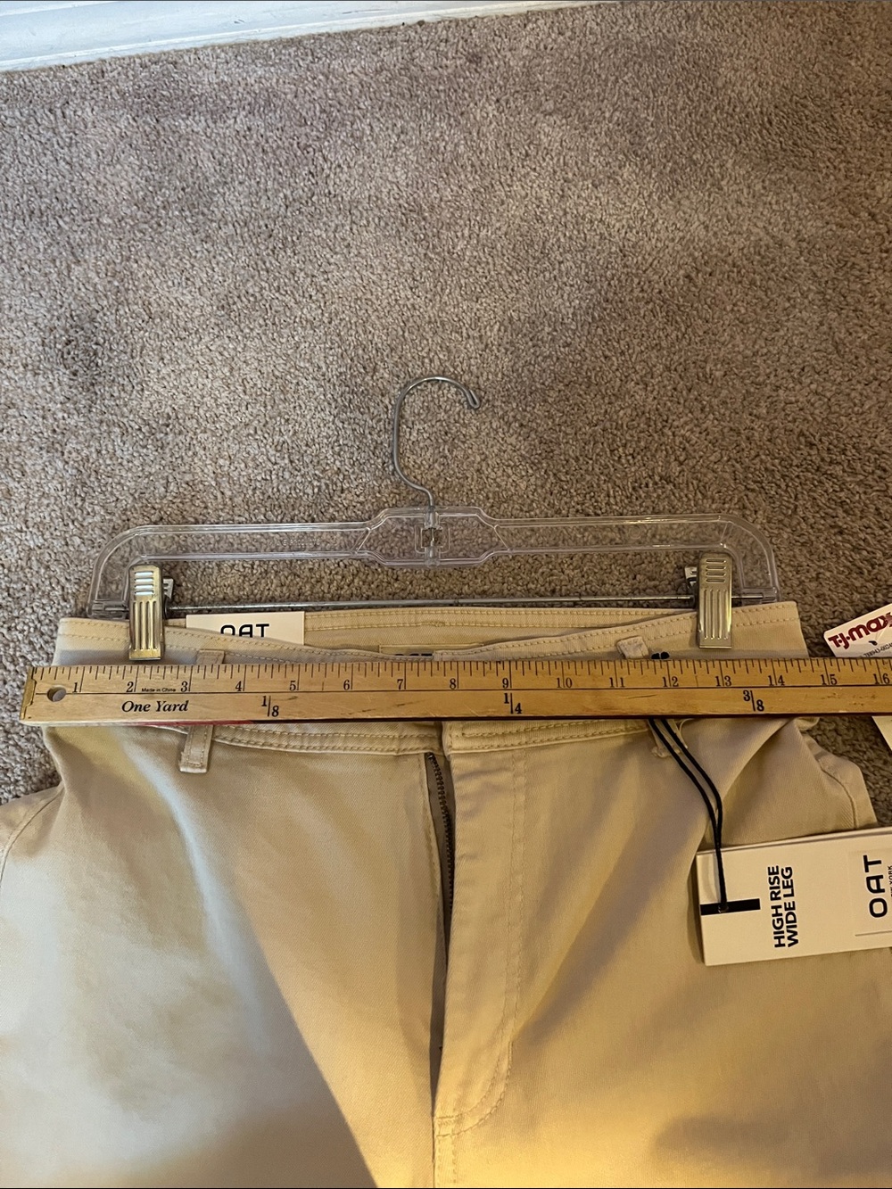 Oat New York high rise  Wide-Leg Chino Pants — Sand - Picture 8 of 9